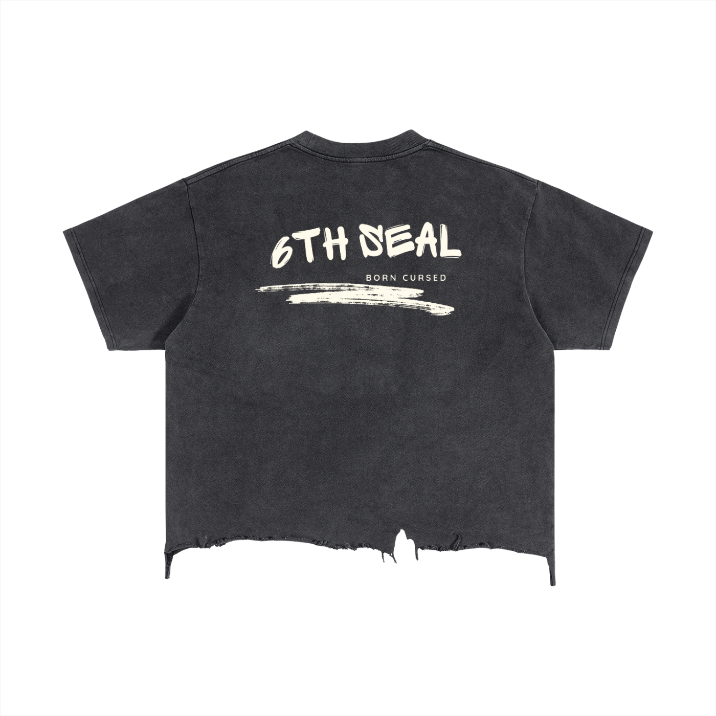 Vintage Wash Boxy Distressed Hem T-Shirt