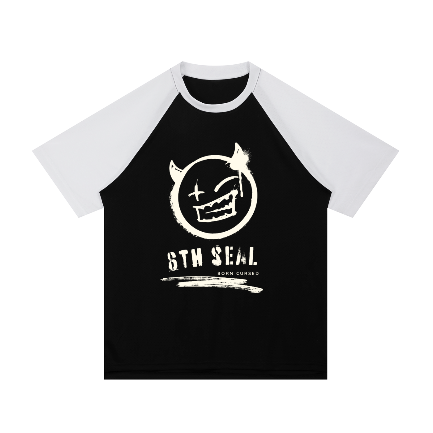 Contrast Raglan Sleeve Mesh T-Shirt