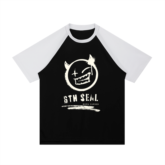Contrast Raglan Sleeve Mesh T-Shirt
