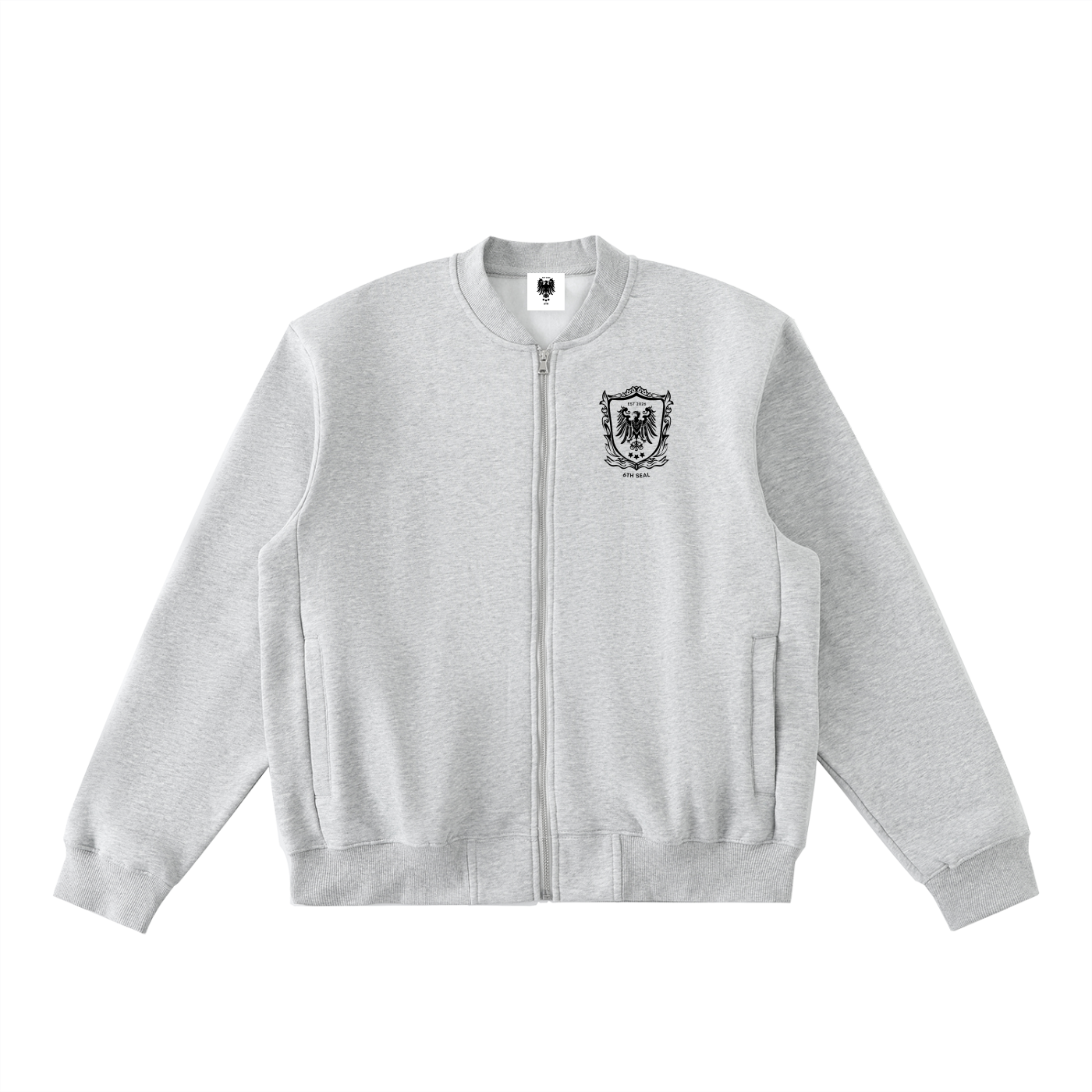 Essential Zip-Up Fleeced Varsity Jacket