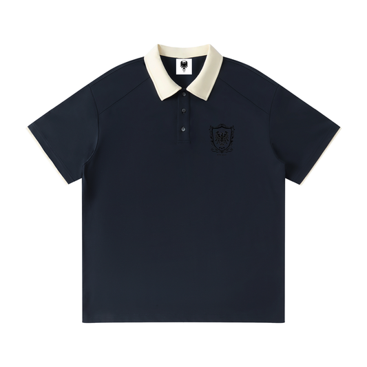 Contrast Collar Raglan Polo Shirt