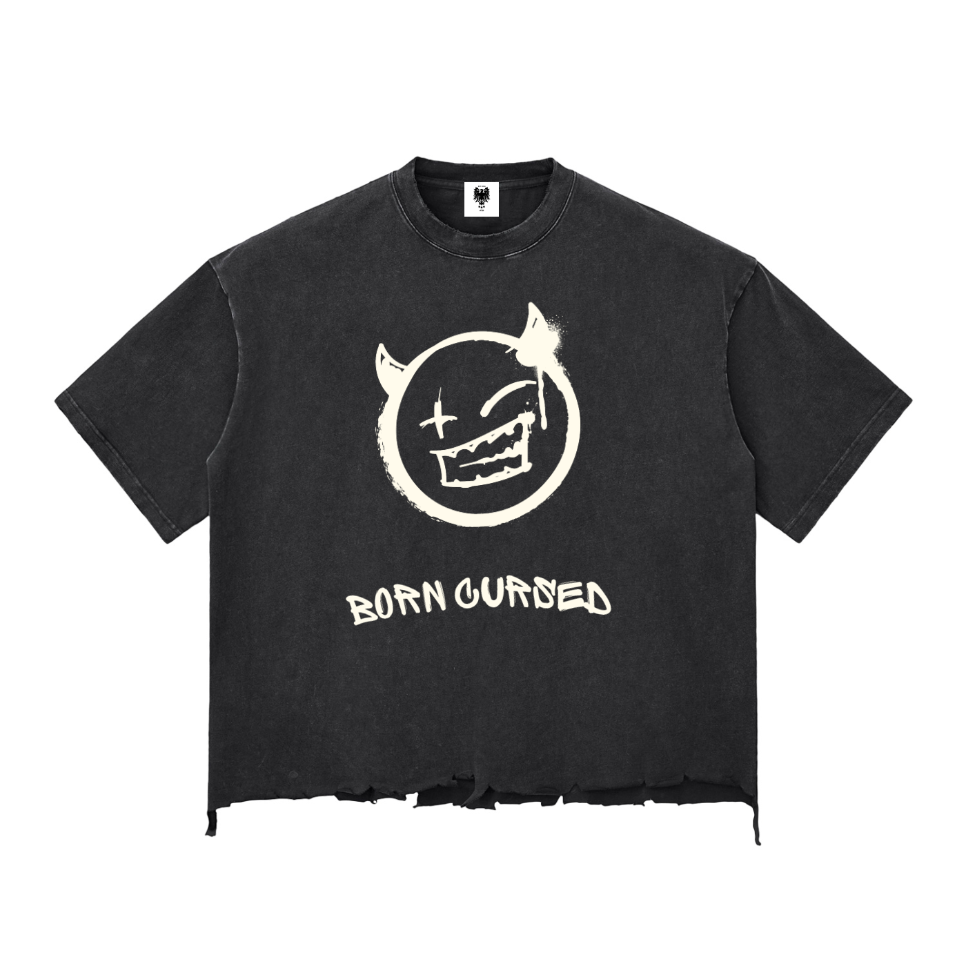 Snow Wash Raw-Hem Boxy T-shirt