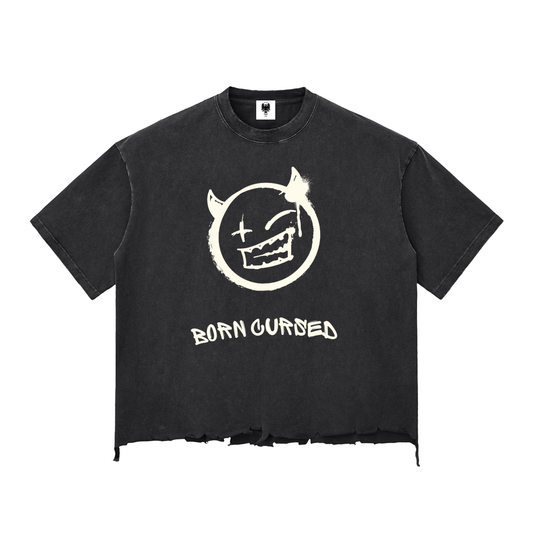 Snow Wash Raw-Hem Boxy T-shirt