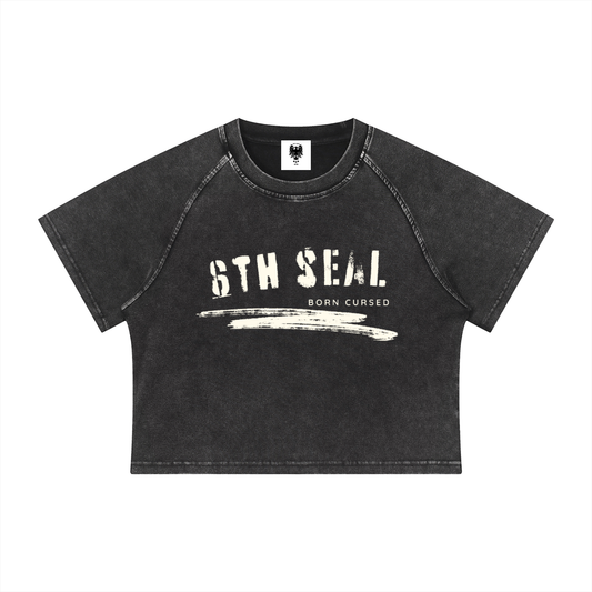 Women's Mineral Wash Raglan Crop T-Shirt
